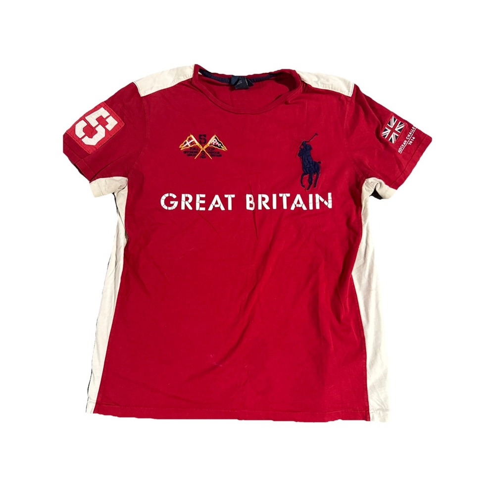 Polo Ralph Lauren #5 Great Britain Big Pony Polo Shirt Mens Large Vintage Y2K